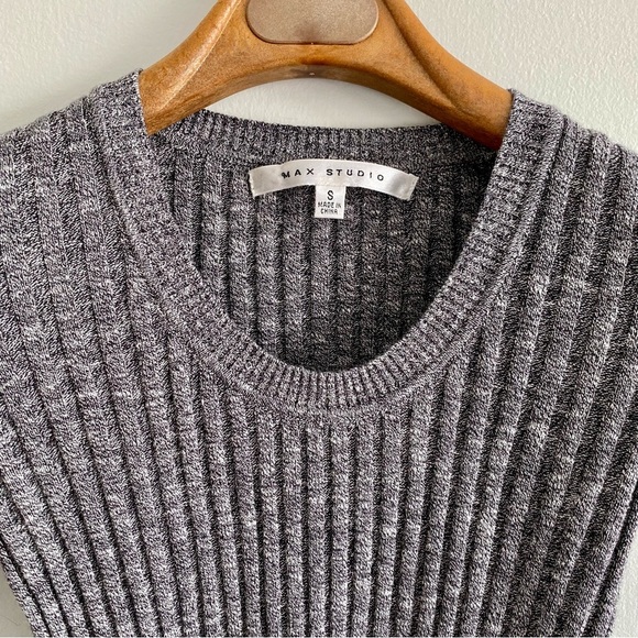 Max Studio Grey Peplum Sweater Size Small - Picture 2 of 4